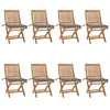 Image de vidaXL Lot de 8 Chaises Pliables de Jardin avec Coussins, Sièges de Terrasse, Chaises de Salle à Manger, Meubles de Patio Extérieur, Teck Solide
