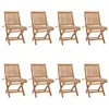 Image de vidaXL Lot de 8 Chaises Pliables de Jardin avec Coussins, Sièges de Terrasse, Chaises de Salle à Manger, Meubles de Patio Extérieur, Teck Solide