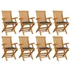 Image de Chaises de jardin avec coussins anthracite lot de 8 Teck massif