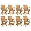 Image de Chaises de jardin avec coussins gris lot de 8 Bois teck massif