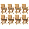Image de Lot de 8 chaise vidaxl H. 89 cm exterieur marron en bois massif