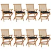 Image de Lot de 8 chaise Vidaxl H. 89 cm exterieur noir en bois massif