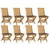 Image de Chaises de jardin avec coussins anthracite lot de 8 Teck massif