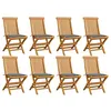 Image de Lot de 8 chaise vidaxl en bois massif non pliable exterieur H. 89 cm gris
