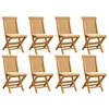 Image de Lot de 8 chaise vidaxl exterieur non pliable en bois massif H. 89 cm