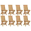 Image de Lot de 8 chaise vidaxl en bois massif pliable H. 89 cm exterieur