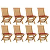 Image de Lot de 8 chaise vidaxl H. 89 cm non pliable en bois massif exterieur