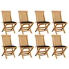 Image de Lot de 8 chaise vidaxl en bois massif non pliable H. 89 cm exterieur