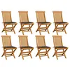 Image de vidaXL Tuinstoelen 8 st met taupe kussens massief teakhout3072925
