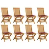 Image de Lot de 8 chaise vidaxl H. 89 cm non pliable exterieur en teck bois