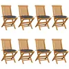 Image de Lot de 8 chaise vidaxl H. 89 cm non pliable en teck exterieur gris