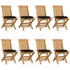 Image de Lot de 8 chaise vidaxl exterieur non pliable H. 89 cm en bois massif noir