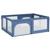 Image de vidaXL Parc pour bébé avec 2 portes Bleu clair Tissu Oxford