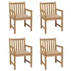 Image de Lot de 4 chaise Vidaxl H. 90 cm exterieur beige en teck