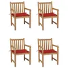 Image de Lot de 4 chaise vidaxl H. 90 cm non pliable en teck exterieur bois