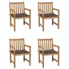 Image de Lot de 4 chaise vidaxl exterieur non pliable en teck H. 90 cm bois