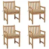 Image de Lot de 4 chaise Vidaxl exterieur H. 90 cm beige en teck