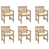 Image de Lot de 6 chaise vidaxl exterieur non pliable en bois massif H. 90 cm