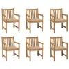 Image de Lot de 6 chaise vidaxl exterieur non pliable H. 90 cm en bois massif