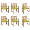 Image de Lot de 6 chaise vidaxl exterieur empilable non pliable en teck H. 90 cm vert