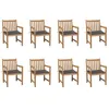 Image de Lot de 8 chaise vidaxl H. 90 cm non pliable en teck exterieur gris