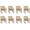 Image de Lot de 8 chaise vidaxl en bois massif non pliable exterieur H. 90 cm gris