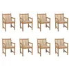 Image de Lot de 8 chaise vidaxl en bois massif empilable non pliable H. 90 cm exterieur