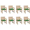 Image de Lot de 8 chaise vidaxl H. 90 cm non pliable en bois massif exterieur