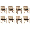 Image de Lot de 8 chaise vidaxl exterieur non pliable H. 90 cm en bois massif