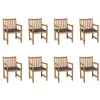 Image de Lot de 8 chaise vidaxl exterieur non pliable en bois massif H. 90 cm