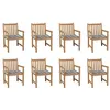 Image de Chaises de jardin lot de 8 et coussins carreaux gris Bois teck