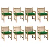 Image de Lot de 8 chaise vidaxl H. 90 cm non pliable exterieur en teck bois