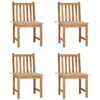 Image de Lot de 4 chaise vidaxl en bois massif empilable non pliable H. 90 cm exterieur