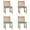 Image de Lot de 4 chaise vidaxl H. 90 cm non pliable en bois massif exterieur