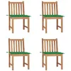 Image de Chaises de jardin lot de 4 avec coussins Bois de teck massif