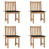 Image de Lot de 4 chaise vidaxl H. 90 cm non pliable en bois massif exterieur noir