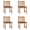 Image de Chaises de jardin lot de 4 avec coussins Bois de teck massif