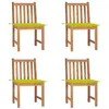 Image de Lot de 4 chaise vidaxl exterieur non pliable en bois massif H. 90 cm vert