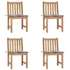 Image de Lot de 4 chaise vidaxl en bois massif empilable non pliable exterieur H. 90 cm