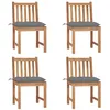 Image de Chaises de jardin lot de 4 avec coussins Bois de teck massif
