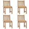 Image de Chaises de jardin lot de 4 avec coussins Bois de teck massif
