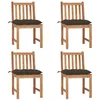 Image de vidaXL Tuinstoelen 4 st met kussens massief teakhout3073111