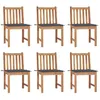 Image de Chaises de jardin lot de 6 avec coussins Bois de teck massif