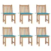 Image de Chaises de jardin lot de 6 avec coussins Bois de teck massif