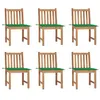 Image de Chaises de jardin lot de 6 avec coussins Bois de teck massif