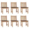 Image de Lot de 6 chaise vidaxl en bois massif non pliable H. 90 cm exterieur marron