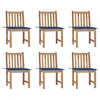 Image de Lot de 6 chaise vidaxl en bois massif non pliable exterieur H. 90 cm bleu