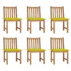 Image de Chaises de jardin lot de 6 avec coussins Bois de teck massif