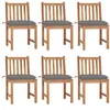 Image de Chaises de jardin lot de 6 avec coussins Bois de teck massif