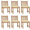 Image de Chaises de jardin lot de 6 avec coussins Bois de teck massif